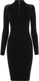 Rib Knit Zip Bodycon Dress at Karen Millen